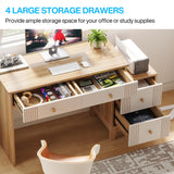 Tribesigns Computer Desk with 4 Drawers, 51-Inch Home Office Desks with Storage, Modern Wooden Executive Desk Study Writing Table Workstation for Small Space, Bedroom Tribesigns