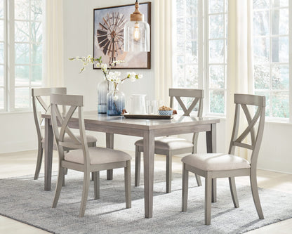 Signature Design by Ashley Parellen Modern Farmhouse Rectangular Dining Room Table, Gray - WoodArtSupply