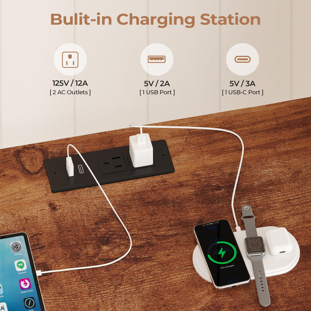 HAUOMS TV Stand Dresser for 65 Inch TV, 63" W Dresser with LED Lights & Power Outlets, Rustic Brown Long Dresser with 12 Fabric Drawers, Entertainment Center with Shelves,for Bedroom HAUOMS