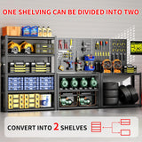 FogQueen 47.2" W x 23.7" D Garage Shelving Heavy Duty Storage Racks 3000LBS Adjustable Metal Shelfs 5 Tier Shelving Units Garage Storage Shelves Industrial Utility Shelf 72" H Tall Shelf for Storage FogQueen