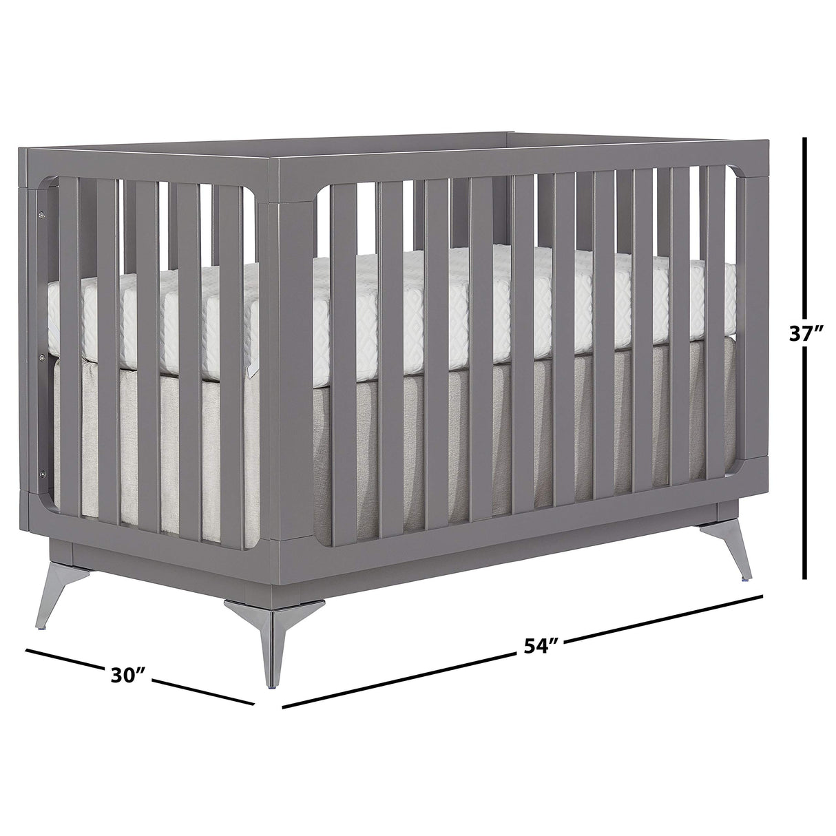 Dream On Me Harper 4-In-1 Convertible Crib In Storm Grey, Greenguard Gold & JPMA Certified, 3 Mattress Height Settings Dream On Me