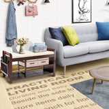 Nnewvante Large Shoe Bench Rack Shoe Organizer with Storage Side Basket Drawer Bamboo Removable Padded Cushion Seat for Entryway Hallway Living Room Bathroom-37.4in Nnewvante