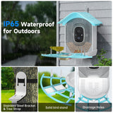 DOCOON Smart Bird Feeder with Camera, 2K HD AI Identify Birds Species, Bird Watching Camera with Solar Panel, Auto Capture Bird Videos & Instant Notifications, Ideal Present for Bird Lover, Blue DOCOON