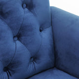 Furinno Bastia Vintage Modern Chesterfield Button Tufted Loveseat/Sofa Couch for Living Room, Navy Velvet Furinno