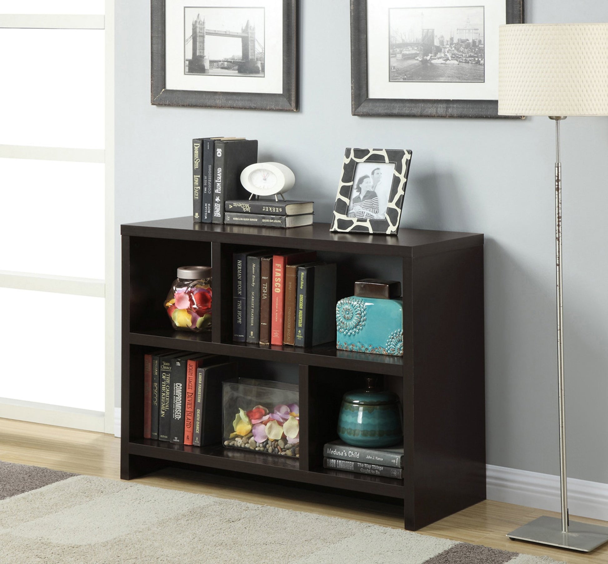 Convenience Concepts Northfield Console 3 Tier Bookcase, Espresso - WoodArtSupply