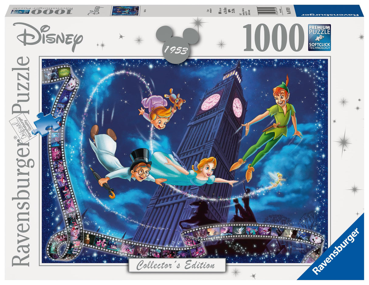 Ravensburger Disney Collector's Edition Peter Pan 1000 Piece Jigsaw Puzzle for Adults - Every Piece is Unique, Softclick Technology Means Pieces Fit Together Perfectly Ravensburger