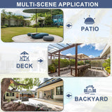 ALAULM 5 Piece Patio Dining Set All-Weather Wicker Outdoor Furniture Set w/Tempered Glass Tabletop, Removable Cushions and Umbrella Hole for Patio, Backyard, Garden, Poolside（Navy） ALAULM