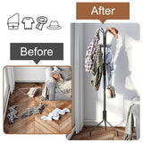 FILWH Coat Rack Freestanding Coat Tree Standing Coat and Hat Hanger Jacket Organizer Rack Metal,18.3" L x 18.3" W x 71.5" H, Black FILWH