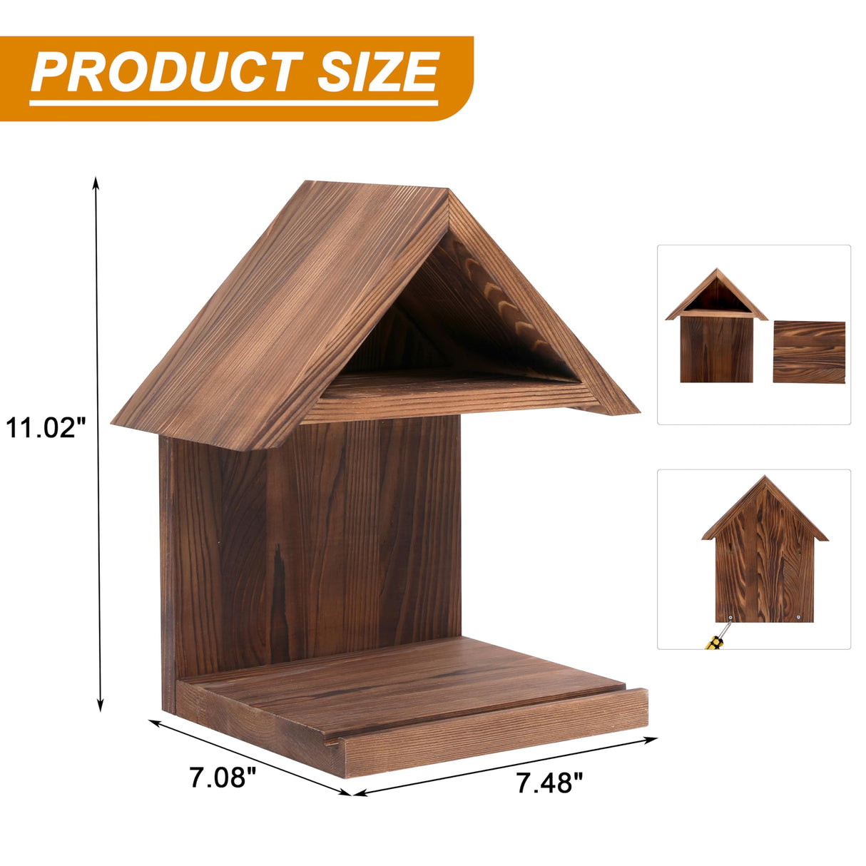 LETUBUYU Floating Bedside Wood Bookshelf, Triangle Book Page Holder, Wooden Simple Bookcase for Bedroom Nightstand Library Office or Wall Decor Storage (Brown LETUBUYU