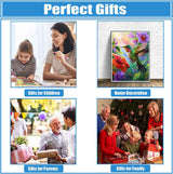 DPHERO Hummingbird Diamond Painting Kits for Beginners Adults,5D DIY Colourful Flowers Diamond Art Kits,Round Full Drill Diamond Painting Art,DIY Painting by Numbers Diamond Art Painting 12x16 inch DPHERO