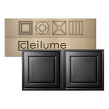 Ceilume 12 pc Stratford Ultra-Thin Feather-Light 2x4 Lay in Ceiling Tiles - for Use in 1" T-Bar Ceiling Grid - Drop Ceiling Tiles (12 Tiles, Black) Ceilume
