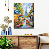 Tucocoo Graffitic Eiffel Tower Paint by Number America Cityscape DIY Oil Painting on Canvas with Brushes Acrylic Landscape Paint by Numbers for Adults Beginner 16x20 Inch Home Decor（Without Frame） Tucocoo