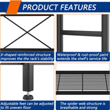 5-Tier Heavy Duty Garage Shelving Unit,Standing Storage Shelf,Metal Wire Rack Shelf Suitable for Laundry Rooms,Bathrooms,Kitchen Storage Rooms,Wardrobes(Black,37.8L x 14W x 65.7H) Soywey