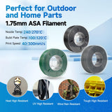 FilaBees ASA Filament 1.75mm Sparkle Storm Gray,ASA 3D Printer Filament 1kg(2.2lbs),Heat&Weather Resistant&High UV Resistance 3D Printing Filament±0.02mm Perfect for Printing Outdoor Functional Parts FilaBees