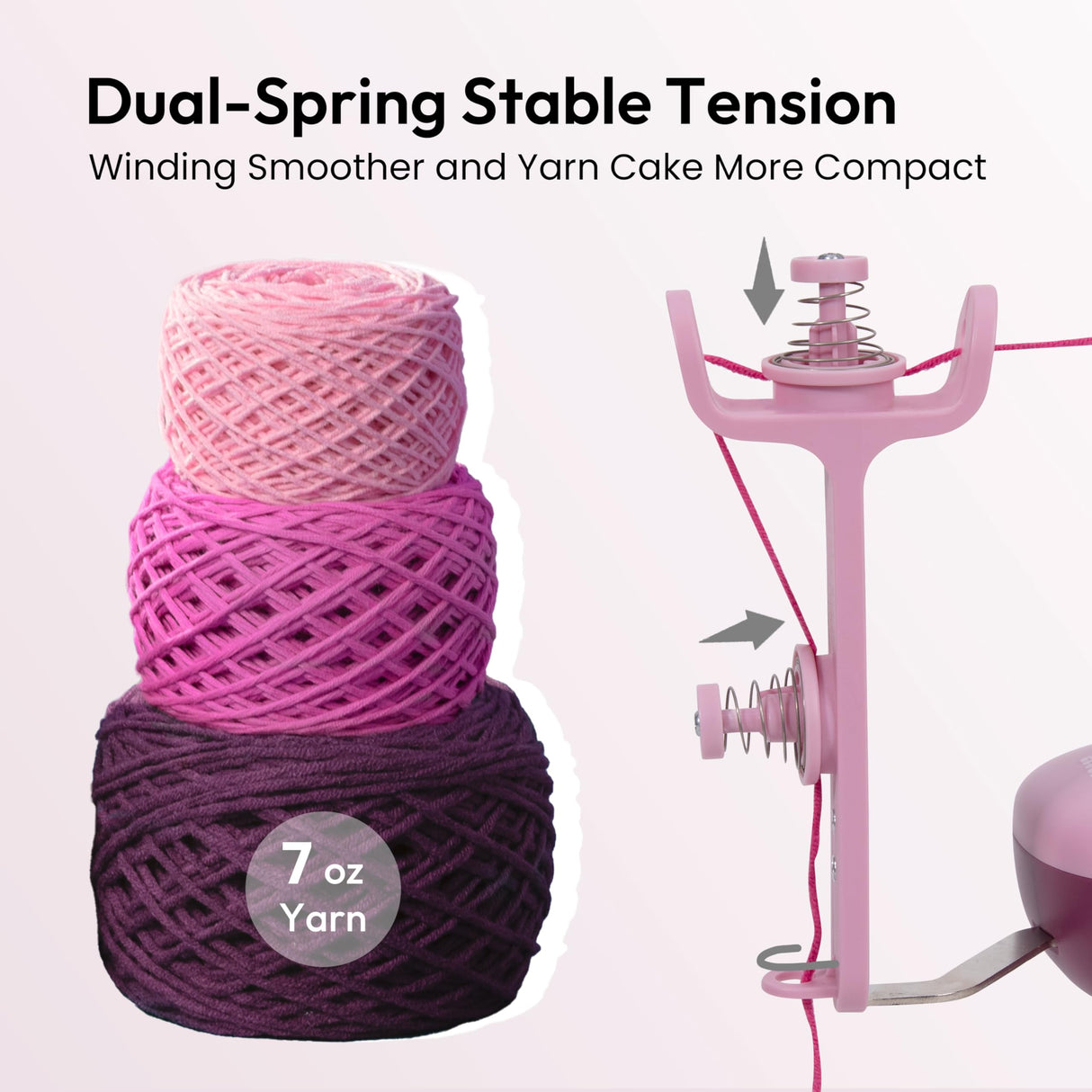 Etcokei Yarn Winder, Electric Yarn Ball Winder for Crocheting, Compact Yarn Cake Winder with Strong Tension Stepless Speed, Automatic Yarn Spinner Wool Winder, Ideal Helper for Knitting Lovers(Purple) Etcokei