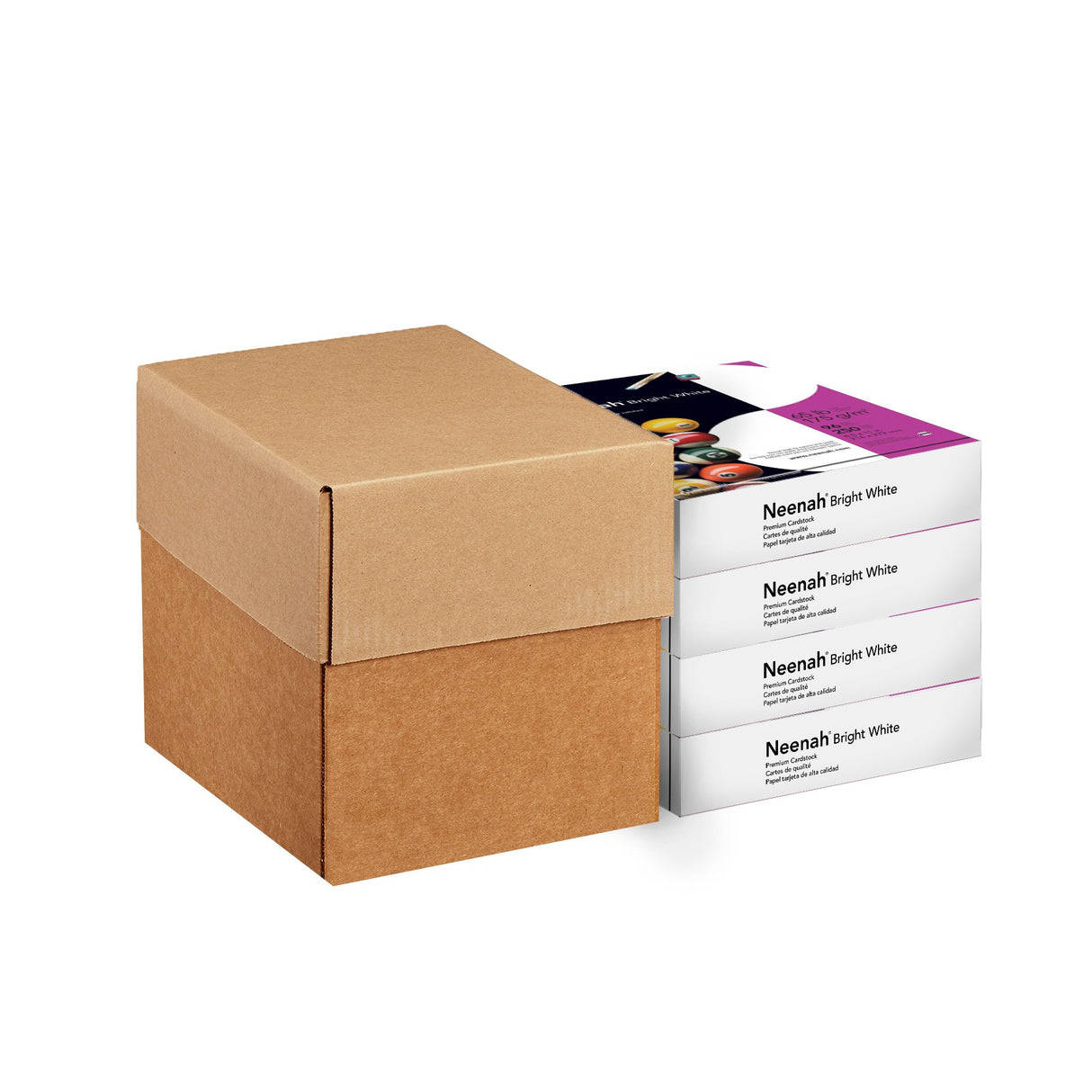 Neenah Paper Bright White Cardstock, 8.5" x 11", 65 lb/176 gsm, Bright White, 96 Brightness, 1000 Sheets, (Pack of 4) Neenah