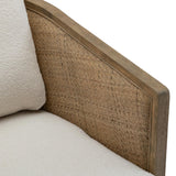 Brown Swivel Barrel Chair & Rattan Accent Chair, Club Chair, Small Chair, Corner Chairs & Reading Chair for Bedroom, Side Chairs for Living Room, Reading Nook Chair for Adults (Beige Boucle) Anwick