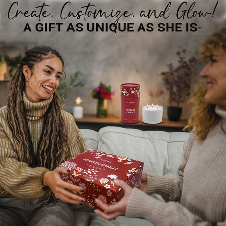 Pearled Candle Sand Gift Set - 18oz Sand Wax, 30 Wicks, 2X Natural Fragrance Oils + Free Large Glass Jar Included - Smoke-Free Powder Snow Candles, Upto 120 Hours Burn Time - DIY Candle Making Kit Fiora Naturals