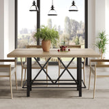 LITTLE TREE 63-Inch Industrial Bar Table with Metal Footrest, Counter Height Pub Table for Kitchen, Home Bar & Entertaining (Rustic Gray) LITTLE TREE