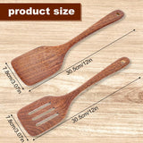 Yuanchu 2Pcs Wooden Spatula For Cooking, 12 Inch Wood Spatula Cooking Spatula Kitchen Utensils Set For Nonstick Cookware Kitchen Spatula For Fish Eggs Pancakes Yuanchu