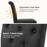 Welzona Upholstered Dining Chairs Set of 4, Button Tufted Parsons Dining Chair with Solid Wood Legs, Modern Fabric Side Chair for Dining Room/Kitchen/Restaurant/Hotel- Black Welzona