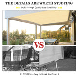 ABOSUN Outdoor Sun Shade Cloth, 10' x 16', Pergola, Deck, and Backyard Patio Sunshade with UV Protection, Heat Resistant HDPE Material, Reinforced Grommets (10x16 FT, Wheat) ABOSUN