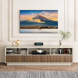 Royalcraft 70" Large TV Stand with Storage and Led Lights, Console Table with 3 Drawers, TV Entertainment Center for up to 75" Television, Wood TV Media Cabinet for Living Room Bedroom, Beige & Walnut RoyalCraft
