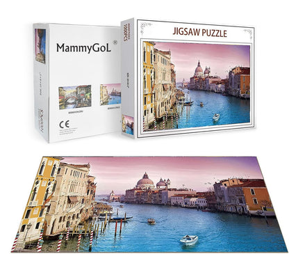 MammyGol Jigsaw Puzzles 1000 Pieces, for Adults Families (Water City Venice) Pieces Fit Together Perfectly