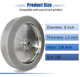 Mega Square CBN Grinding Wheel 8 inch, 1.5" Wide, 5/8" Arbor, 320 Grit for Sharpening Woodturning Tool、Knife、High Speed Steel Tool，Fits Most 8" Bench Grinder (320 Grit) UF-SHARP