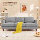 Busaurus 3 Seater Sofa Couch with Deep Seats, 89" Mid Century Modern Upholstered Sofa with Armrests, Comfy Couches for Living Room, Bedroom, Apartment and Office (Grey) Busaurus