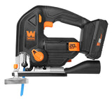 WEN Cordless Jigsaw, Variable Speed with 20V Max 2.0 Ah Lithium Ion Battery and Charger (20661) WEN