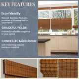 CHICOLOGY Top Down Bottom Up Cordless Bamboo Blinds, Bamboo Blinds, Roman Window Shade, Window Shade Roman, Patio Blinds and Shades, Porch Shades Outdoor Roll Up, Frost, 31" W X 64" H CHICOLOGY