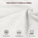 VOHOBY 82" Sofa Couch for Living Room, Modern Comfy Sofa with Extra Depth Seat and 2 Throw Pillow | 2 Armrest Pillow, 3 Seater Chenille Couches for Living Room Small Space, White VOHOBY