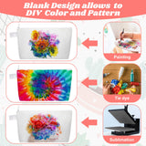 Saintrygo 40 Pcs Sublimation Makeup Bags Blank Canvas Bag DIY Heat Transfer Cosmetic Makeup Bags Sublimation Cosmetic Canvas Pouch for Travel Toiletry DIY Crafts(5 x 10 x 1.8 Inches) Saintrygo