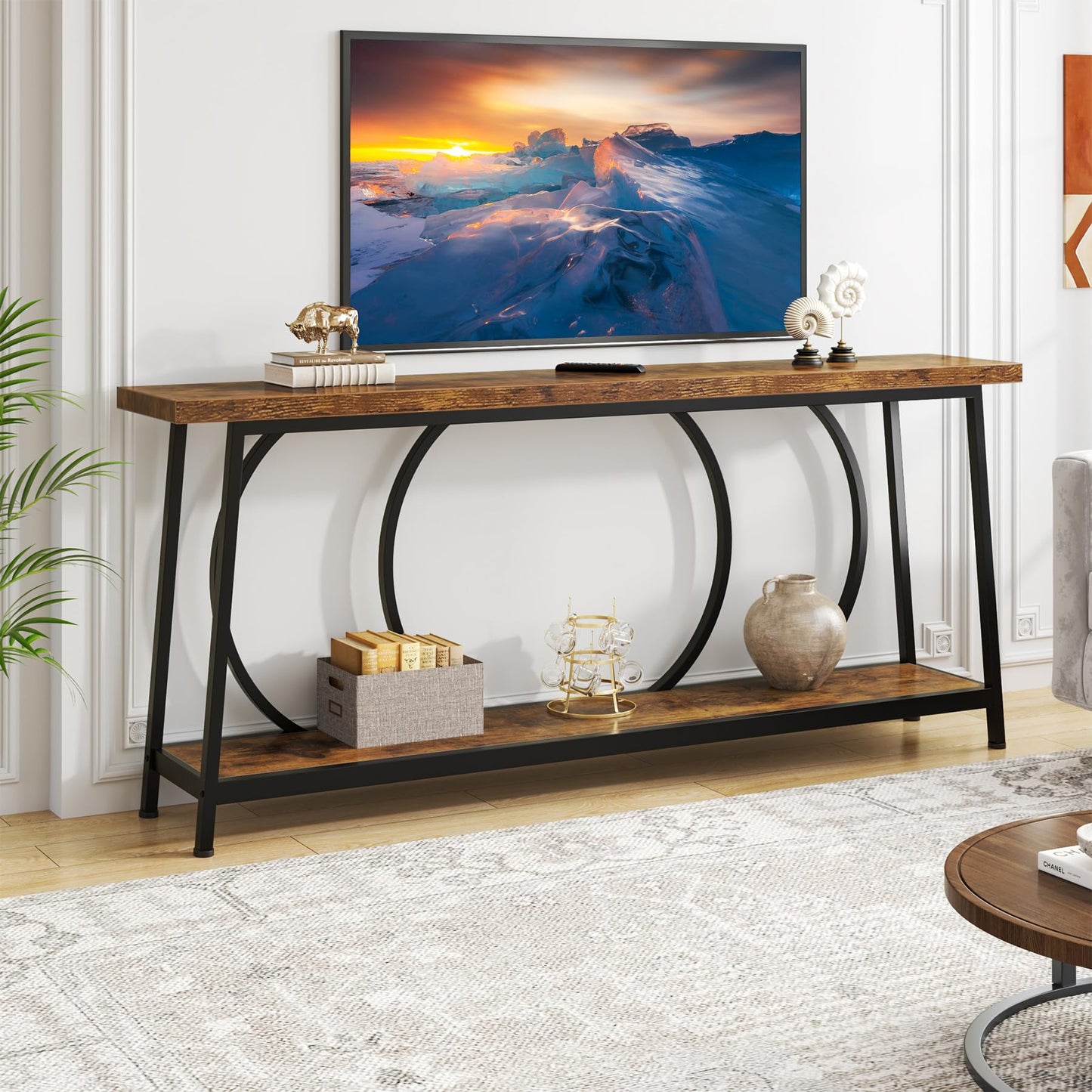 Tribesigns 70.9 Inch Console Table with Storage Extra Long Narrow Console Table Couch Console Table Behind Sofa Entryway Table Home Furniture TV Stand Hallway Table for Entryway Living Room - WoodArtSupply