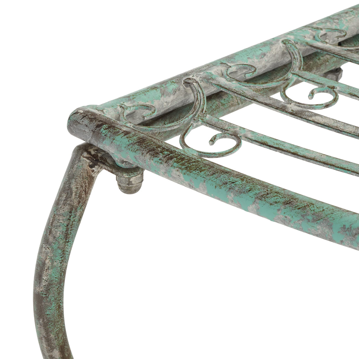 SAFAVIEH Outdoor Collection Abia Victorian Antique Dark Green Wrought Iron 50-inch Wide Tree Bench SAFAVIEH