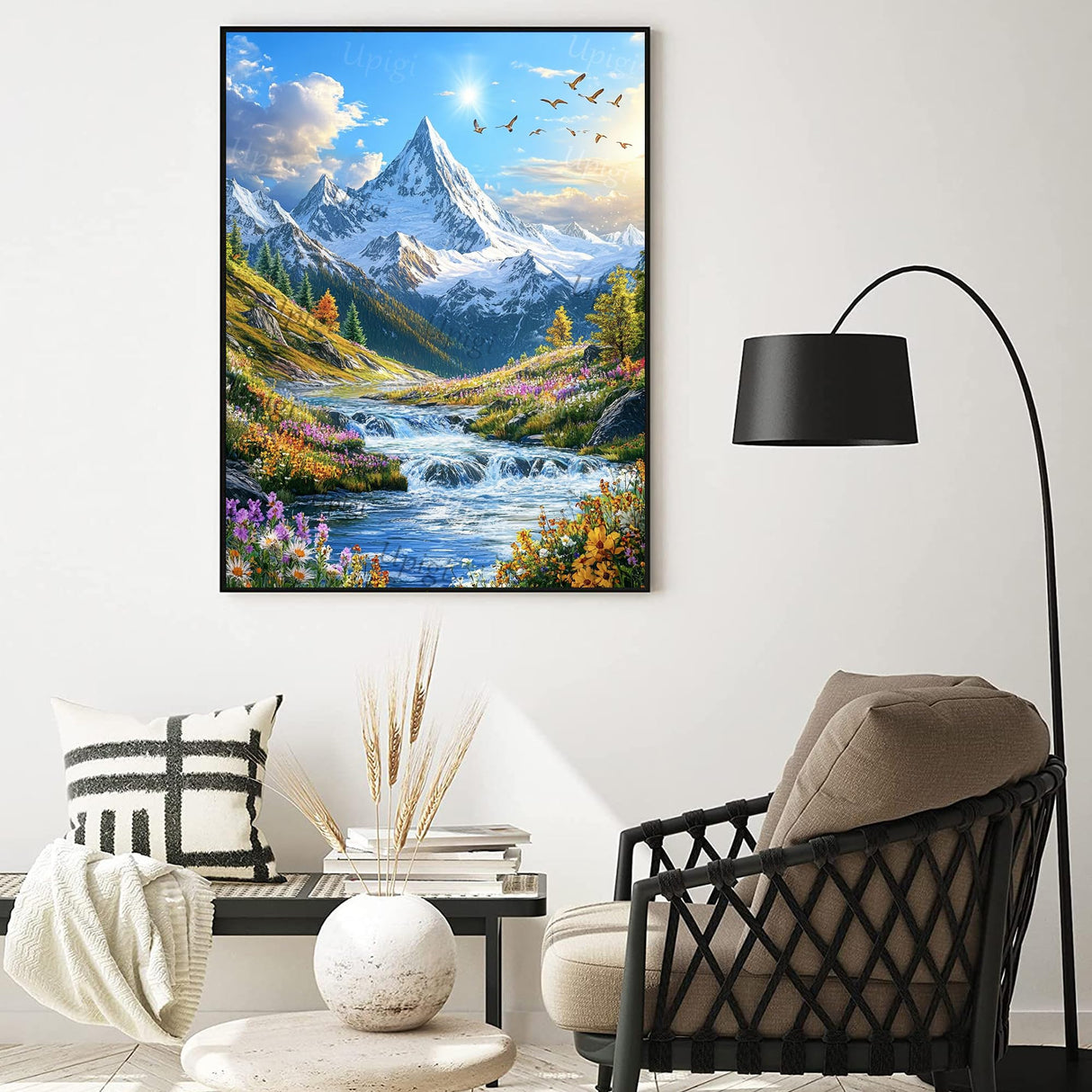 Upigi Diamond Painting Kits for Adults,Landscape Scenery DIY 5D Diamond Art Kits for Beginners,Round Full Drill Landscape Scenery Mountains Gem Art Crafts Kit for Home Wall Decor 12 x 16 Inch Upigi