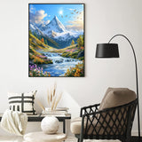 Upigi Diamond Painting Kits for Adults,Landscape Scenery DIY 5D Diamond Art Kits for Beginners,Round Full Drill Landscape Scenery Mountains Gem Art Crafts Kit for Home Wall Decor 12 x 16 Inch Upigi