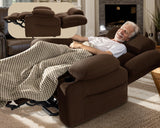 Neioml Large-Wide Triple Motor Power Lift Chair Recliner for Elderly, Infinite Position with Independent Control Headrest Backrest Footrest, 180° Lay-Flat, Soft Plush Flannel (Brown) Neioml