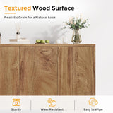 Condemo Sideboard Buffet Cabinet with Storage, Farmhouse Coffee Bar Cabinet with 4 Doors & Adjustable Shelves for Living Room, Kitchen, Hallway, Oak Condemo