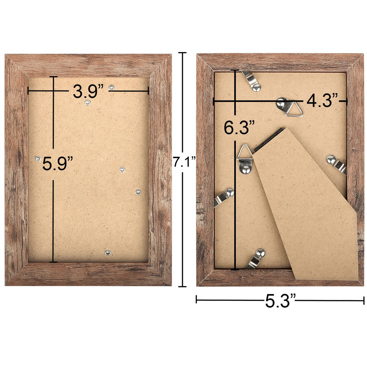 TOFOREVO Picture Frames 4x6 Set of 2 Rustic Wood Grain Photo Frame for Gallery Wall Mounting or Tabletop Display TOFOREVO