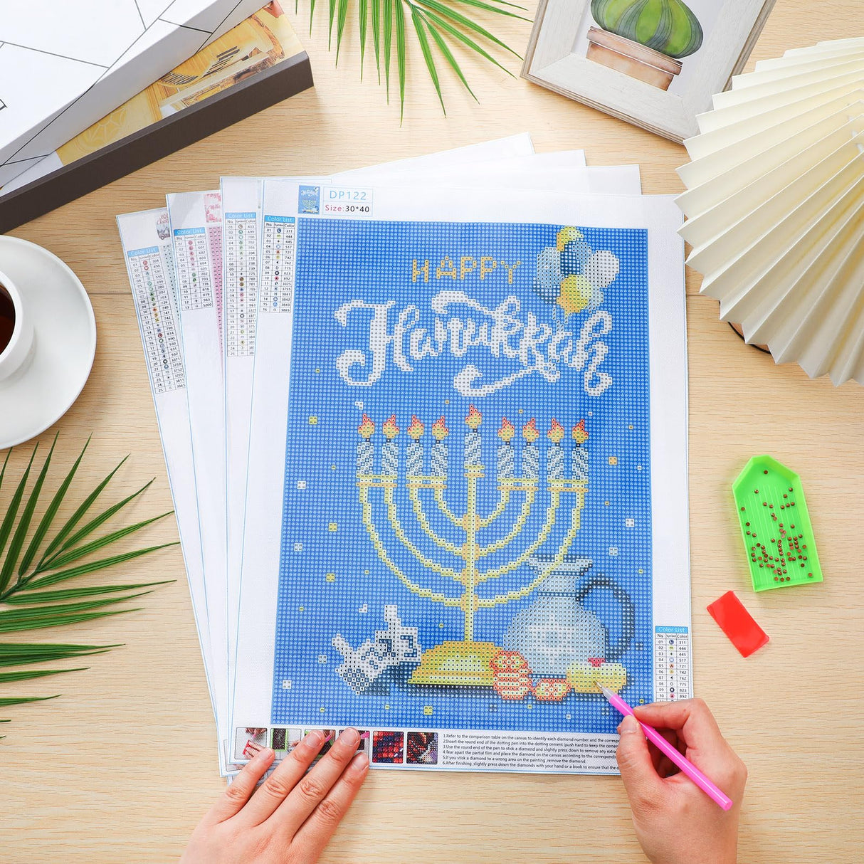 Qeeenar 20 Pcs DIY Diamond Art Kits 5D Diamond Painting Kits for Adults Spring Summer Mother's Day Gifts Decoration Dots Paintings for Beginners, 12 x 16 Inch (Seasonal) Qeeenar