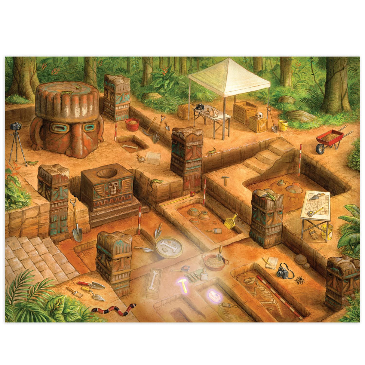 Peaceable Kingdom Ancient Hidden City Puzzle – 100-Pc. Seek & Find Glow Puzzle for Kids Ages 6 & Up – Included Blacklight Reveals Hidden Items – Great for Home or Classrooms Peaceable Kingdom