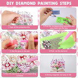 NAIMOER Diamond Art Hanging Kits for Adults, Book Flower Diamond Art Suncatchers, 5D Special Shape Fall Diamond Painting Pendant Window Ornament Gifts for Home Garden Door Wall Decor NAIMOER