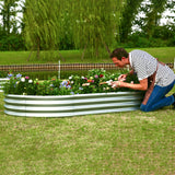 Gartist 6x3x1ft Thickening Galvanized Raised Garden Bed, Planter Box for Outdoor, Oval Larger Space Garden Bed Planter for Herbs, Vegetables, Fruits Gartist