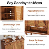 Tribesigns Rattan Shoe Cabinet for Entryway, 5-Tier Large Hidden Shoe Organizer Cabinet with Ventilated Doors, Modern Freestanding 25-Pair Shoe Rack Closet Organizer Shoe Storage Cabinet Tribesigns