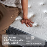 COMFBOX King Size Mattress 14 Inch ， Hybrid King Mattress in a Box, Medium Firm Mattresses with Memory Foam & Pocket Springs, Pressure Relief, Cool Fresh Sleep, Enhanced Edge Support COMFBOX