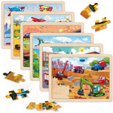 SYNARRY Wooden Vehicle Puzzles for Kids Ages 4-6, 6 Packs 60 PCs Jigsaw Puzzles Preschool Educational Toys Gifts for Children Ages 4-8, Kids Puzzles for 4+ Year Olds Boys Girls, Wood Puzzles Ages 3-10 SYNARRY