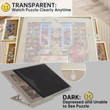 XGKHOM 1500 Pieces Puzzle Board Cover Mat, 34"x26" Jigsaw Puzzle Table Cover with Locking Buckles, Transparent and Frosted Replacement Cover (Cover Mat Only) XGKHOM