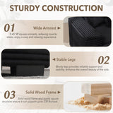 UPYOOE 111'' Modern Sectional Sofa, L-Shaped Corduroy Couch with Left Chaise Daybed, Extra-Wide Oversized Lounge, 8 Pillows, Corner Sofa Set for Living Room, Apartment, Office, Hotel, Bedroom, Black UPYOOE